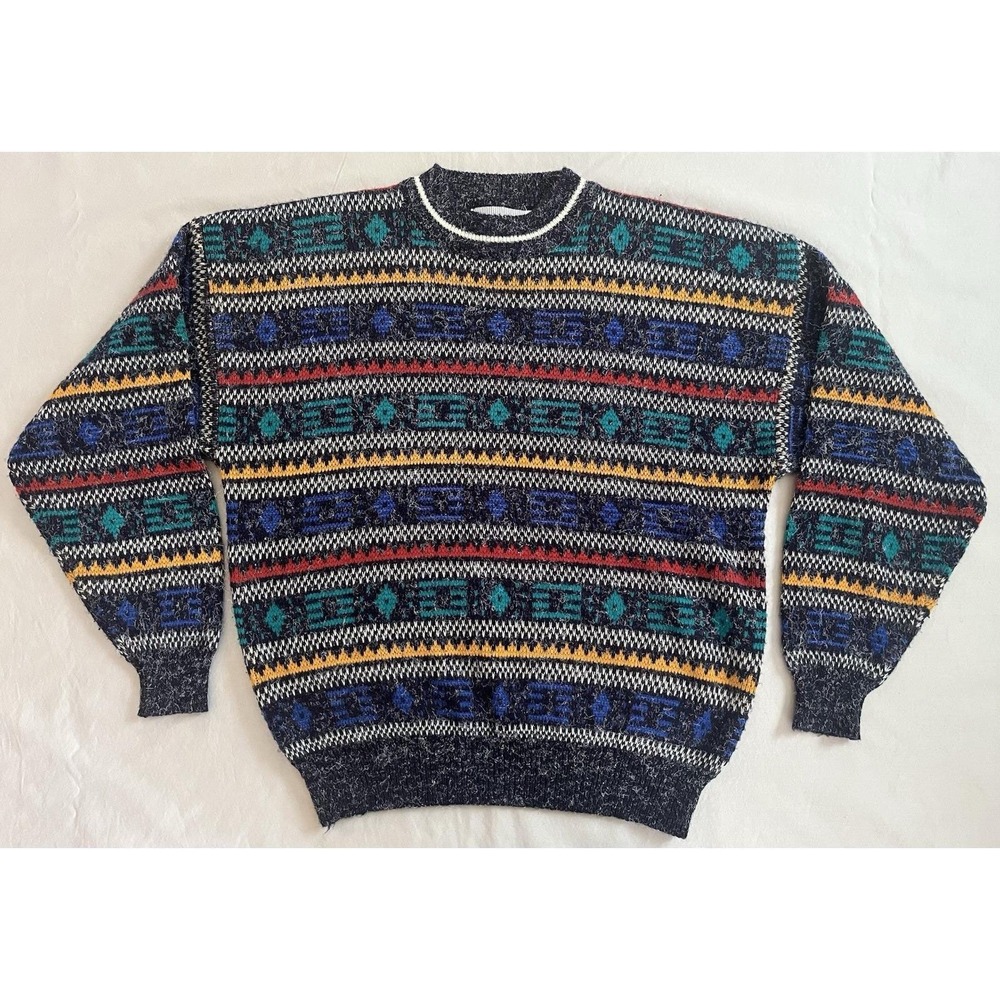 Vintage Sweater McGregor Abstract Colorful Pullover XL